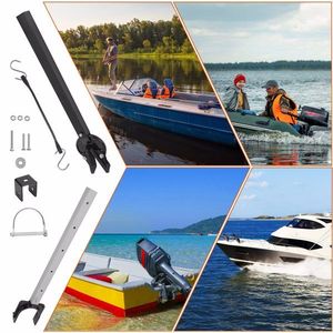 Soporte de motor fueraborda ajustable de acero resistente de 28-40 pulgadas con correa de goma amortiguadora y 2 accesorios - Product Image 5