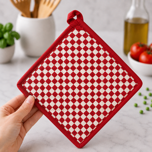 Meilleur design attrayant, protège-plat à motif à carreaux, isolation thermique, protège-plat 100% coton pour la cuisine et la table. - Product Image 2