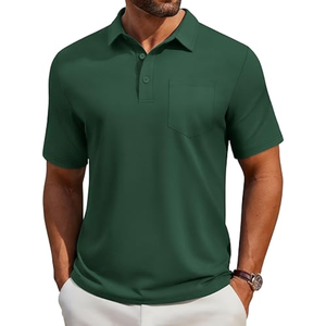 Polo de Algodón Piqué para Hombre - Camisa de Golf de Manga Corta con Bolsillo, Estilo Clásico Casual que Absorbe la Humedad - Product Image 1