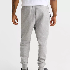 FIy Humble <b>Men's</b> Heather Gray Cotton Anti-Wrinkle Midweight Jogger Sweatpants Drawstring Elastic Waist <b>Cuffed</b> Hem Pants - Product Image 1