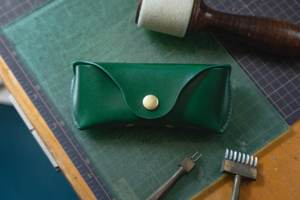 Luxury Genuine Leather <b>Glasses</b> <b>Case</b> Slim Soft Cowhide Pouch Handmade <b>Reading</b> Spectacles Protector Cover Bag LGC-0180 - Product Image 1