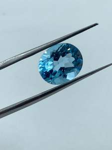 Topacio Azul Cielo Natural, Corte Brillante Redondo de 10x12 mm, 6.24 Quilates, Piedra Suelta para Joyería - Product Image 3