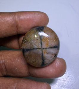 Pendentif en chiastolite naturelle marron, cabochon en cristal poli, chiastolite naturelle pour bijoux - Product Image 2