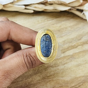 New Arrival <b>Lapis</b> <b>Lazuli</b> <b>Rings</b> Tribal Sunburst Bands Boho Brass Jewelry For Women Gold Plated Vintage Statement <b>Rings</b> Wholesale - Product Image 1