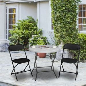 Set di 4 Sedie da Giardino Pieghevoli Classiche in Plastica Nera - Stampate a Iniezione - Product Image 4