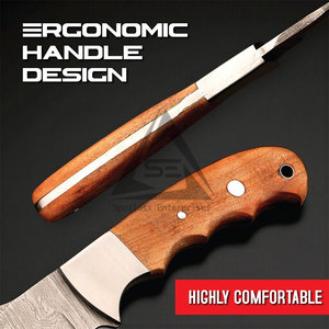 Cuchillos de hoja fija DIY al por mayor de la mejor calidad, mango de madera, acero inoxidable de Damasco, 3 años de garantía, soporte OEM, marca privada, económicos - Product Image 6