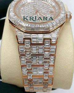 Unique Design KRIARA Moissanite Diamond <b>Mens</b> <b>Watch</b> Stainless Steel Wristwatch for Wedding Business Office and Everyday Wear - Product Image 6