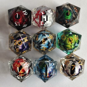 <span class=keywords><strong>Juego</strong></span> de Dados Personalizados para D&D con Núcleo Líquido Ojo de Dragón, Bordes Afilados, Hechos a Mano, para el <span class=keywords><strong>Juego</strong></span> de Mesa Dungeons and Dragons - Product Image 2