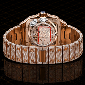 Montre en diamant moissanite sur mesure pour homme, luxe, entièrement sertie de pierres - Product Image 4