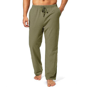 Pantalones Deportivos para Hombre, Color Verde Oliva, Cintura Elástica, con Bolsillos Laterales, Tejido Casual, Peso Medio, Transpirables, para Otoño - Product Image 1