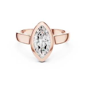 Marquise 2ct Lab Grown Diamond Solitaire Engagement <b>Ring</b> 18K Solid Gold IGI Certified Full Bezel Tapered <b>Split</b> Shank Anniversary - Product Image 1