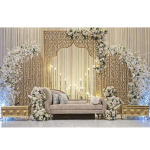 แผงเวทีไม้ตัดเลเซอร์ลายโค้งแบบโมร็อกโกพรีเมียม พร้อมฉากหลังน้ำหนักเบาแบบถอดได้ - ดีไซน์หรูหราสำหรับงานอีเว้นท์ - Product Image 1