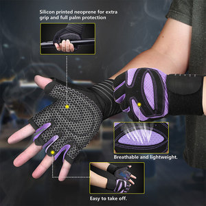 New Arrival Women's Fitness Gloves Anti Odor Lightweight Skin Friendly Fabric Half Finger Outdoor Sportswear Low Price Gym Glove - Product Image 3
