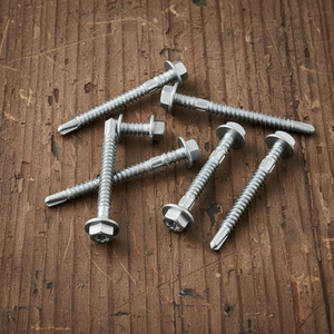 Vis de perçage métriques de qualité professionnelle, robustes - Acier au carbone, diamètre de la tête de 12 mm, tête de vis avec rondelle galvanisée à chaud en zinc PDC - Product Image 1