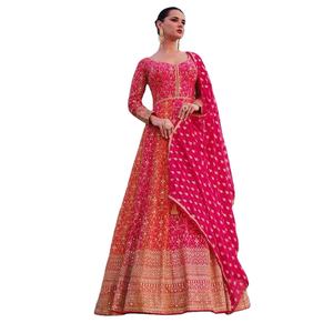 Vestido Anarkali de trabajo de secuencia de bordado de Georgette de imitación de diseñador más reciente de Fab Zone - Product Image 1