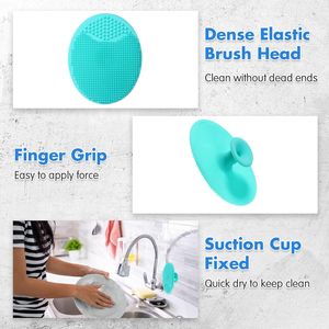 2 Pcs Reusable Silicone <b>Vegetable</b> <b>Brush</b> and Potato Scrubber Non-Slip Grip Kitchen Food Cleaning Tools - Product Image 4