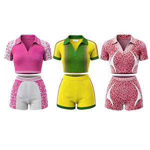 2026 Spring Casual Streetwear Women's Print Cotton Two-Piece <b>Set</b> Short-Sleeve Short Top Knee Shorts Breathable Non-Pilling - Product Image 1
