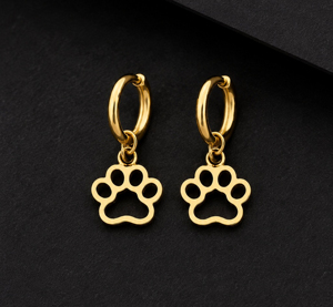 Pendientes de Aro con Forma de Pata de Perro, Chapados en Oro de 18K sobre Plata de Ley 925, Joyería Colgante con Forma de Animal, Unisex, para Uso Diario, Regalo para Ella - Product Image 1
