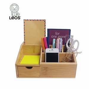 Portalápices Multifuncional de Madera de Bambú con 6 Compartimentos, Organizador de Escritorio para Papelería, Ecológico y Ahorra Espacio - Product Image 4