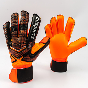 Gants de gardien de but professionnels WEMBLY SPORTS, réglables, avec protection des doigts, antidérapants, en cuir imperméable, pour le football - Product Image 2