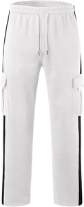 Pantalon de survêtement unisexe en molleton, couleur unie, taille élastique, coupe ample, poches latérales à rayures, pour toutes les saisons - Product Image 4