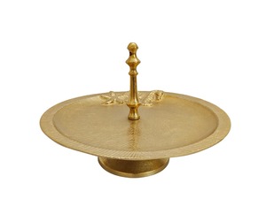 Support à gâteau rond moderne en aluminium à 1 niveau, présentoir à desserts pour décoration de table intérieure/extérieure, Noël, mariage, fête - Product Image 2
