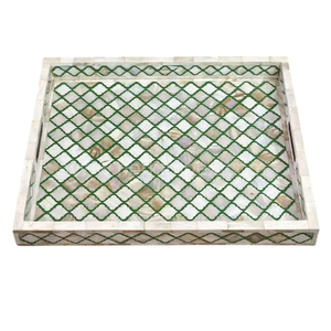 Plateaux de service rectangulaires minimalistes en bois et perles pour table à manger, pour servir les aliments et les boissons, articles pour la maison et les hôtels - Product Image 4