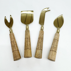 Stainless Steel Cheese Set Cheese <b>Gadgets</b> Set Resin Handle Home <b>Kitchen</b> Gold Cheese Knife Set - Product Image 1