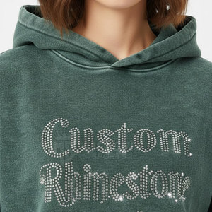 Sudadera Moderna de Punto para Mujer, con Pedrería y Lavado Ácido, Ajuste Cómodo, Logotipo Frontal, Estilo Casual para Uso Diario - Product Image 5