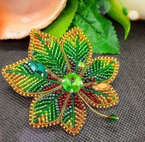 Elegant Handmade Customized Crystal Beaded Embroidery Brooch for Women Girls Wedding & Anniversary Fashion Accessory with Spar - Product Image 4