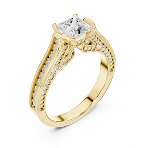 แหวนเพชรทรงกลมเจ้าหญิง 14K โรสโกลด์ เพชรเพาะเลี้ยงในห้องปฏิบัติการสำหรับผู้หญิง |   ชุดสำหรับงานปาร์ตี้ |   เพชรที่เพิ่งเพาะเลี้ยง - Product Image 5