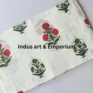 Tela de Algodón Cambray Estampada a Bloques 60x60, Tela de Algodón con Estampado Tradicional Jaipuri - Product Image 2