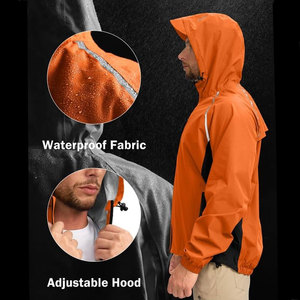 Chaqueta Impermeable de Lona para Hombre, Estilo Moderno, Talla Adulto, con Capucha, Cierre de Cremallera, Mangas Largas, Logotipo Frontal, Resistente al Viento y Ecológica - Product Image 2