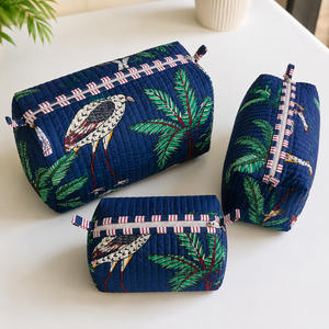 ชุดกระเป๋าเครื่องสำอางผ้าฝ้ายลายควิลท์วินเทจ 3 ชิ้น |   กระเป๋าเดินทางพิมพ์ลายที่ทนทานสำหรับจัดระเบียบ |   กระเป๋าซิปใส่ของใช้ในห้องน้ำ |   สั่งทำพิเศษ - Product Image 3