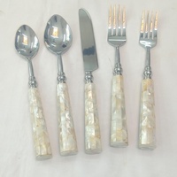Juego de Cubiertos de Acero Inoxidable Único con Diseño de Bambú, Mango de Resina, Juego de Cubiertos de Acero Inoxidable Verde con Acabado Pulido Espejo