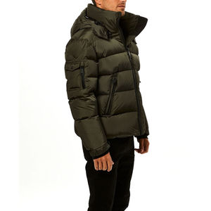 Veste d'hiver à capuche pour homme, couleur unie, rembourrée de duvet, coupe-vent, style décontracté, fermeture éclair, matière polyester - Product Image 4