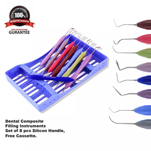 Instrumentos Bone Bridge, juego de 8 piezas de acero inoxidable para relleno dental de composite, espátulas manuales y raspador - Product Image 6