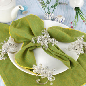 Vente chaude À La Main Fantaisie De Noël Serviette Anneau Élégant Étincelle Perle Conception Papier Matériel pour Une Utilisation De Table Usine En Gros - Product Image 5