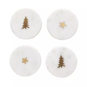Sous-verres en marbre faits main de qualité supérieure, écologiques, durables, en pierre naturelle, avec impression classique en relief, technique de découpe, lavables - Product Image 1