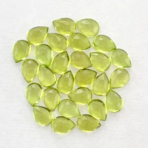 100% cabujón de corte de rosa de pera de peridoto natural 7mm x 10mm piedra lisa curación a granel piedra preciosa suelta a precios de mercado mayorista - Product Image 1