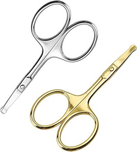 Tijeras de Precisión para Vello Nasal, Acero Inoxidable, Herramienta de Cuidado Facial Profesional, Tijeras de Recorte para Cuidado Personal - Product Image 1