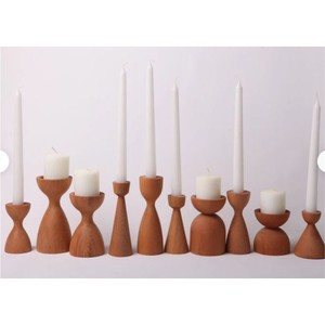 Soporte de Madera Geométrico Personalizado para Velas, Pedestal de Madera para Velas, Portavelas de Madera Hecho a Mano, Recipiente Moderno para Velas - Product Image 5