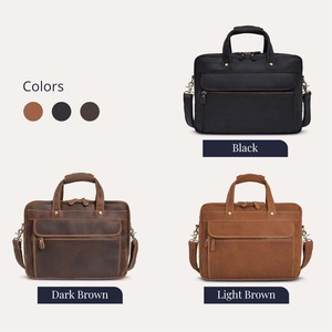 Full Grain <b>Leather</b> <b>Briefcase</b> for Men Top Choice Gifts Handcrafted Laptop Bag with Multiple Compartments Black Messenger bag - Product Image 5