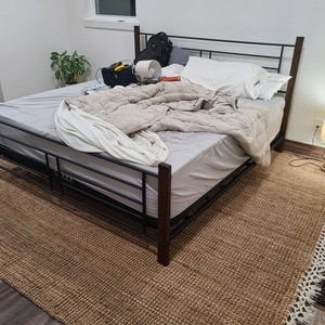 Solid Color Jute Area <b>Rug</b> Rectangle Flat Weave Farmhouse Style Living Room Decor Eco Friendly <b>Thin</b> Pile Spot Clean Backing - Product Image 2