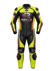 Traje de Motociclismo Unisex de Manga Larga, Diseño Color Block, Cuero Transpirable, Equipo de Protección Invernal, Personalizable para Equipos - Product Image 3