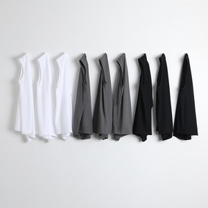 Camisetas sin Mangas Blancas de Cuello Redondo de Alta Calidad para Hombre, Camisetas Lisas Lavadas, Casuales, Extra Grandes, con Logotipo Personalizado - Product Image 5