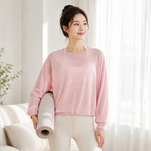 Haut de sport, haut de fitness, haut d'entraînement Pilates, vêtements de yoga professionnels, tee-shirt d'entraînement décontracté, tee-shirt de yoga superposé, haut de yoga transparent - Product Image 1