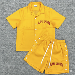 Ensemble short et coupe-vent pour homme Rexfit Sports Factory, en nylon durable, idéal pour la course à pied et la gym, tenue d'été. - Product Image 4