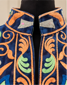 Manteaux ethniques de boutique pour femme, bleu marine, motif cachemire, col montant, cousus main, style Jaipuri, séchage rapide, style bohème artistique, multi-saisons, collection héritage - Product Image 5