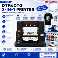 Impresora 2 en 1 A3 DTF DTG YY-3250D, Kit de Inicio Todo en Uno con Video de Entrenamiento y Software RIP para Tiendas de Impresión de Telas DIY